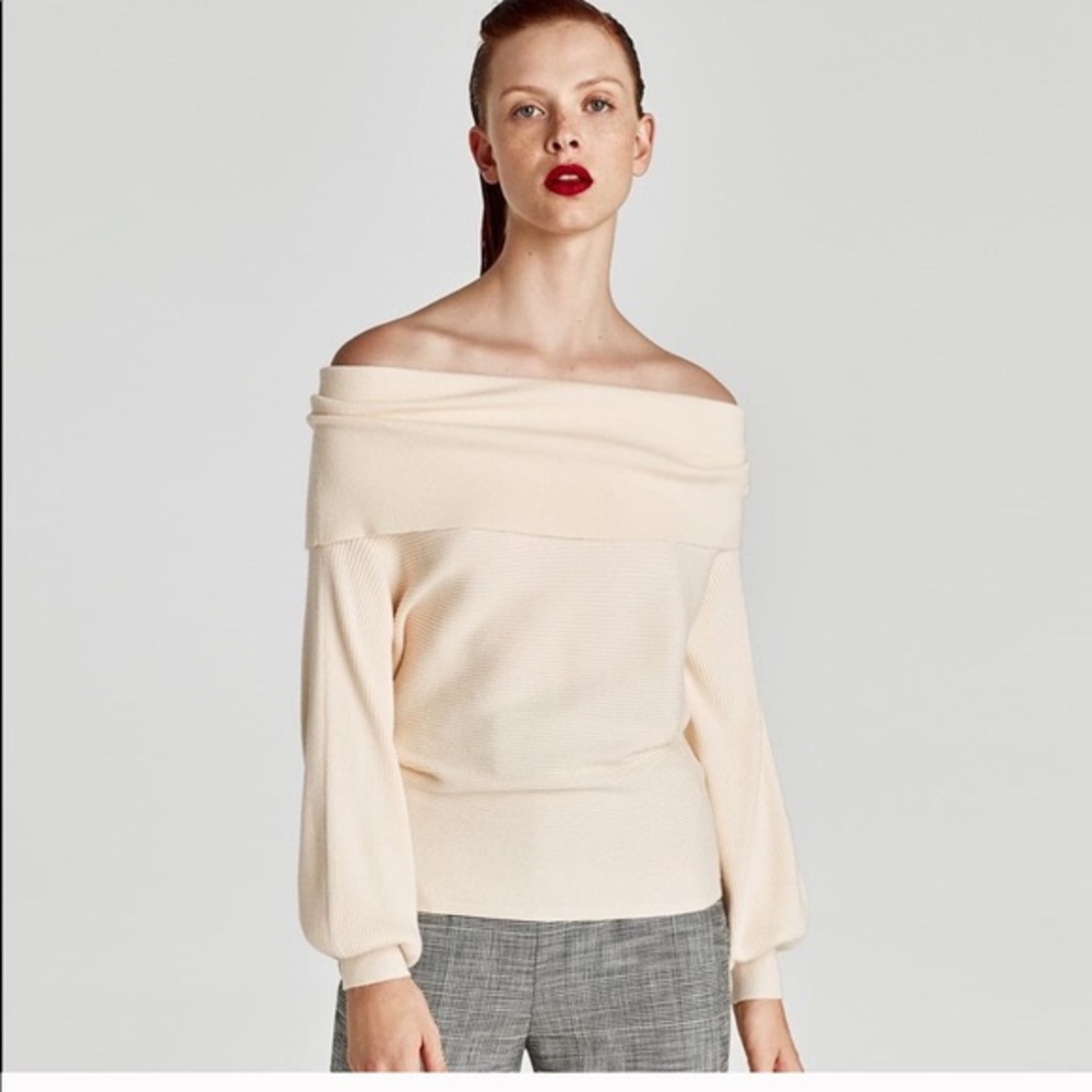 ZARA RIBBED OFF SHOULDER